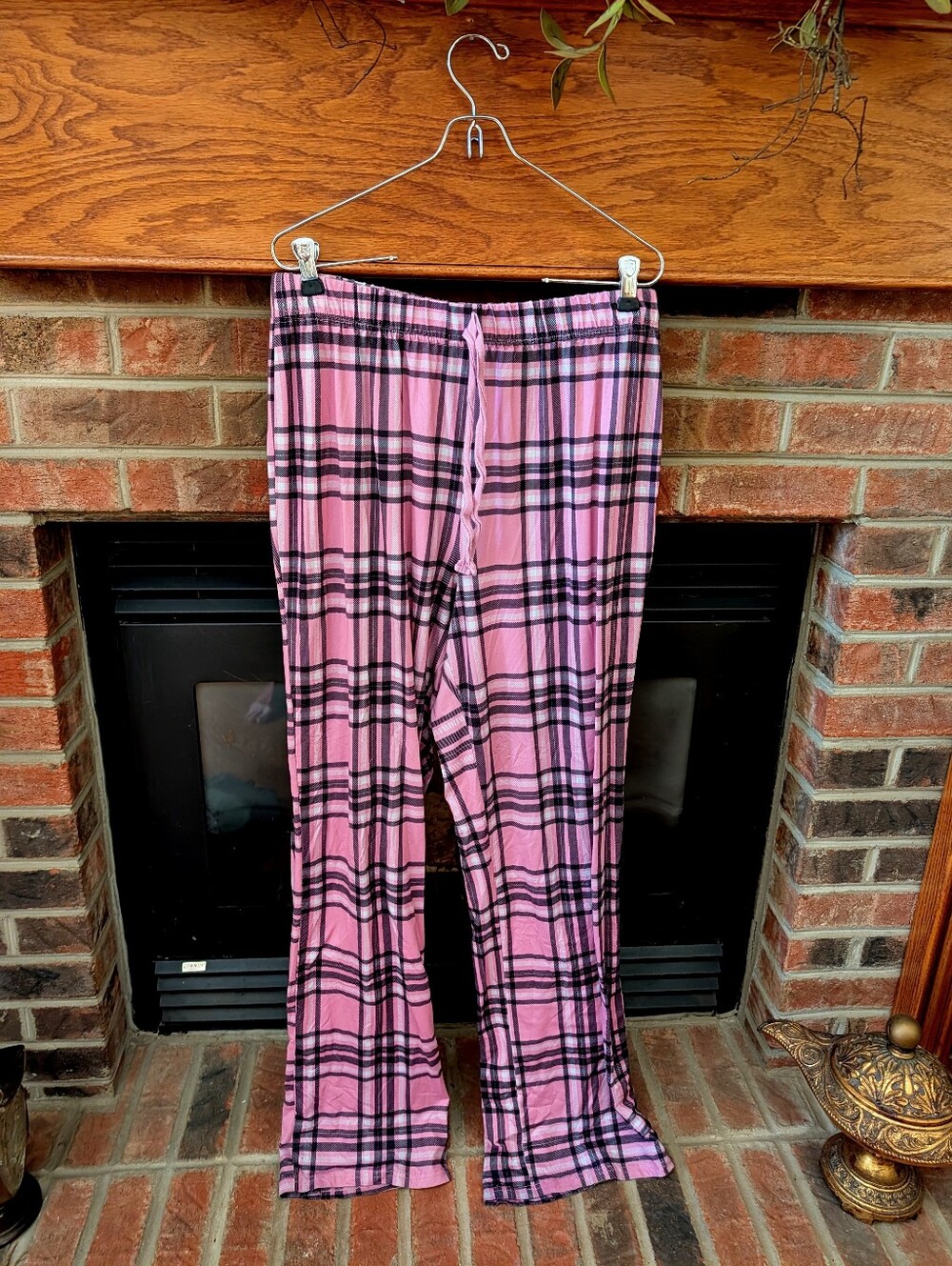Pink Black Plaid Lounge Pants Size Medium